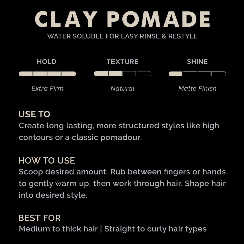 ZEUS Clay Pomade for Men - Strong Hold Styling Hair Wax, 4 oz - Perfect for Textured, Messy & Sleek Hairstyles