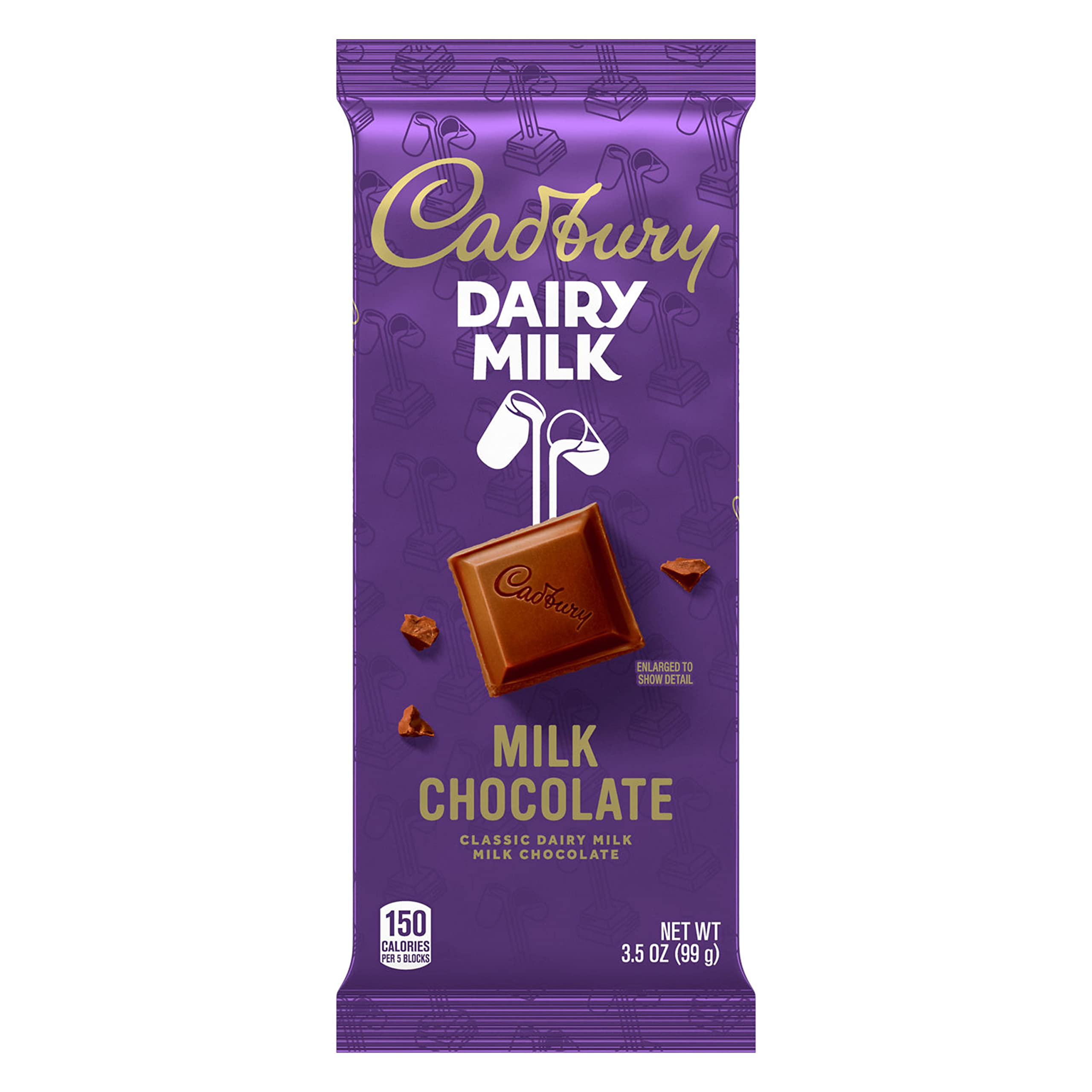Cadbury Dairy Milk Chocolate Bar - 3.5 oz (100g) Creamy Milk Chocolate Candy for Gifts, Snacking & Baking | Perfect for Halloween, Christmas & Party Favors