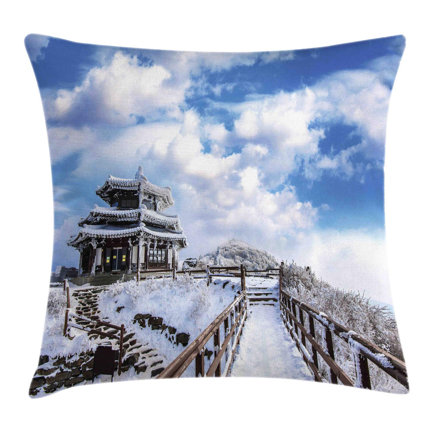 Ambesonne Korean Mountain Pillow Cover 40x40