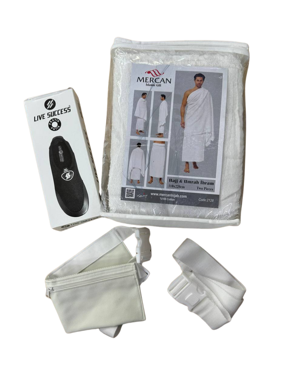 Complete Men's Hajj and Umrah Kit - Islamic Prayer Essentials for Pilgrimage - Perfect for Ihram, Tawaf & Sa'i Rituals