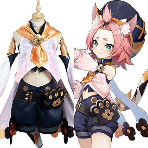 Diona Genshin Impact Cosplay Costume Full Set with Accessories - Anime Outfits Dress for Halloween, Carnival, Party, Comic Con & Cosplay Events | Perfect for Conventions, Themed Parties & Genshin Impact Fans