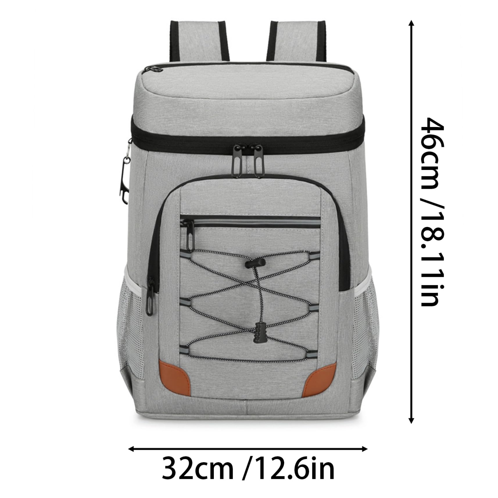 Lightweight Insulated Backpack Cooler for Lunch & Drinks - Multipurpose Cooling Backpack for Picnics, Beach, Camping & Outdoor Activities (Light Gray)