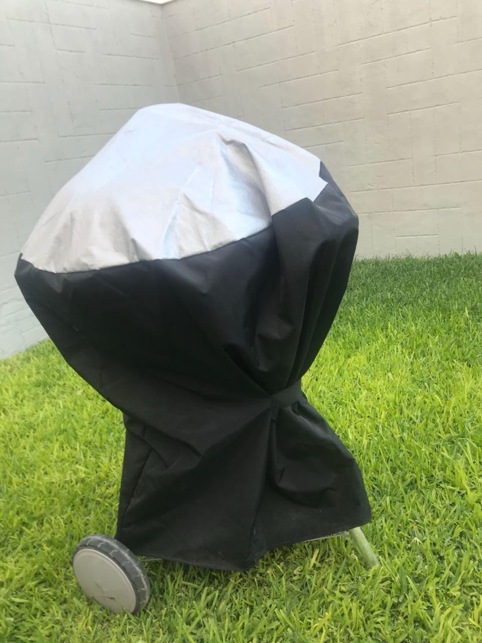 Comp Bind Technology Custom Fit Waterproof Dust Cover for Weber Ranch Kettle Charcoal Grill 37'' - Marine Black Outdoor Protection (37.7''W x 44.7''D x 42.5''H) - Perfect for Backyard BBQ and Patio Storage
