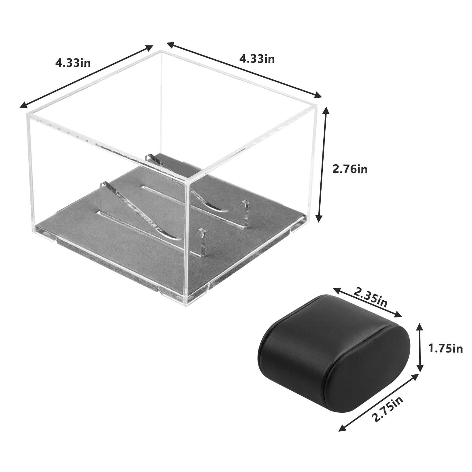 Homakover Acrylic Watch Display Case with Leather Watch Pillow - Luxury Watch Organizer Box & Stand for Men's Watch Collection - Perfect Gift for Boyfriend, Father's Day & Birthday - Ideal for Watch Enthusiasts & Jewelry Storage