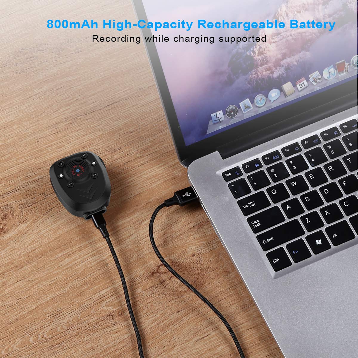 Mini Body Camera 1080P HD - Spy Hidden Wearable Camera with Night Vision & Loop Recording - Portable Nanny Cam, Sports Camera for Security, Law Enforcement, Undercover Work - Includes 16GB TF Card
