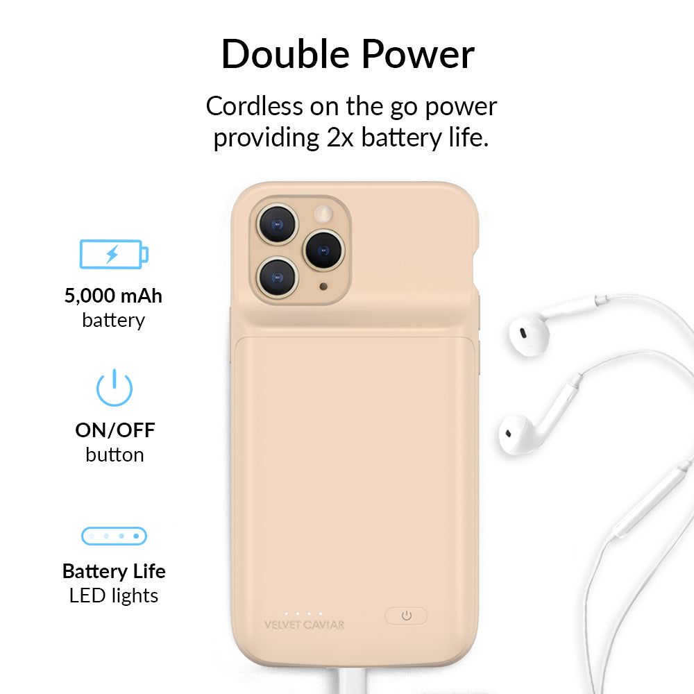 Nude iPhone Charging Case - Slim Protective Cover with Built-in Battery for iPhone [Model] | Portable Charger for Travel, Work & Daily Use