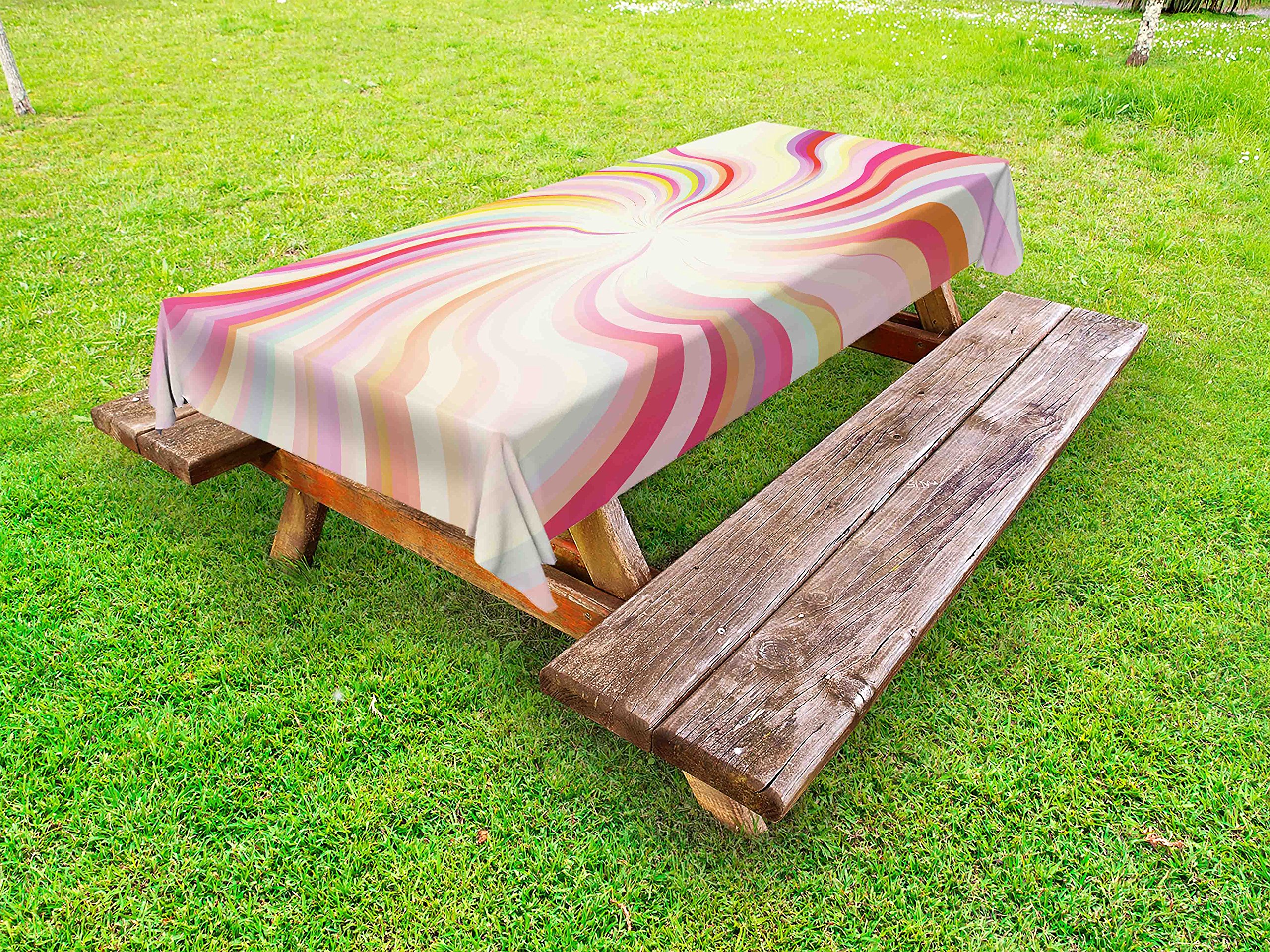 Ambesonne Vintage Psychedelic Retro Tablecloth - 58