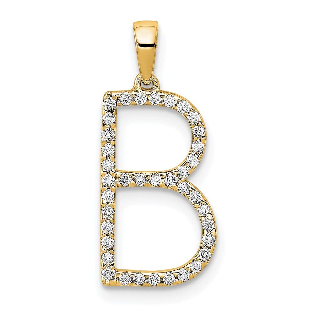14K Gold Diamond Letter B Initial Pendant Necklace for Women - Elegant Personalized Jewelry Gift for Birthday, Anniversary & Valentine's Day - Perfect for Everyday Wear & Special Occasions