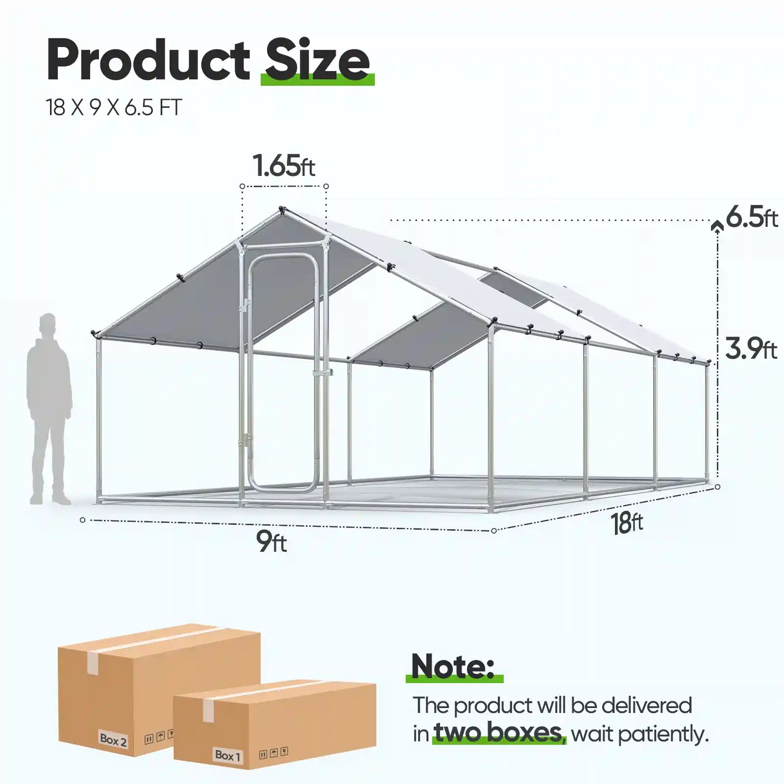 Large Metal Chicken Coop Run - Durable Outdoor Poultry Pen for Hens & Roosters - Perfect for Backyard Farming & Free Range Chicken Keeping