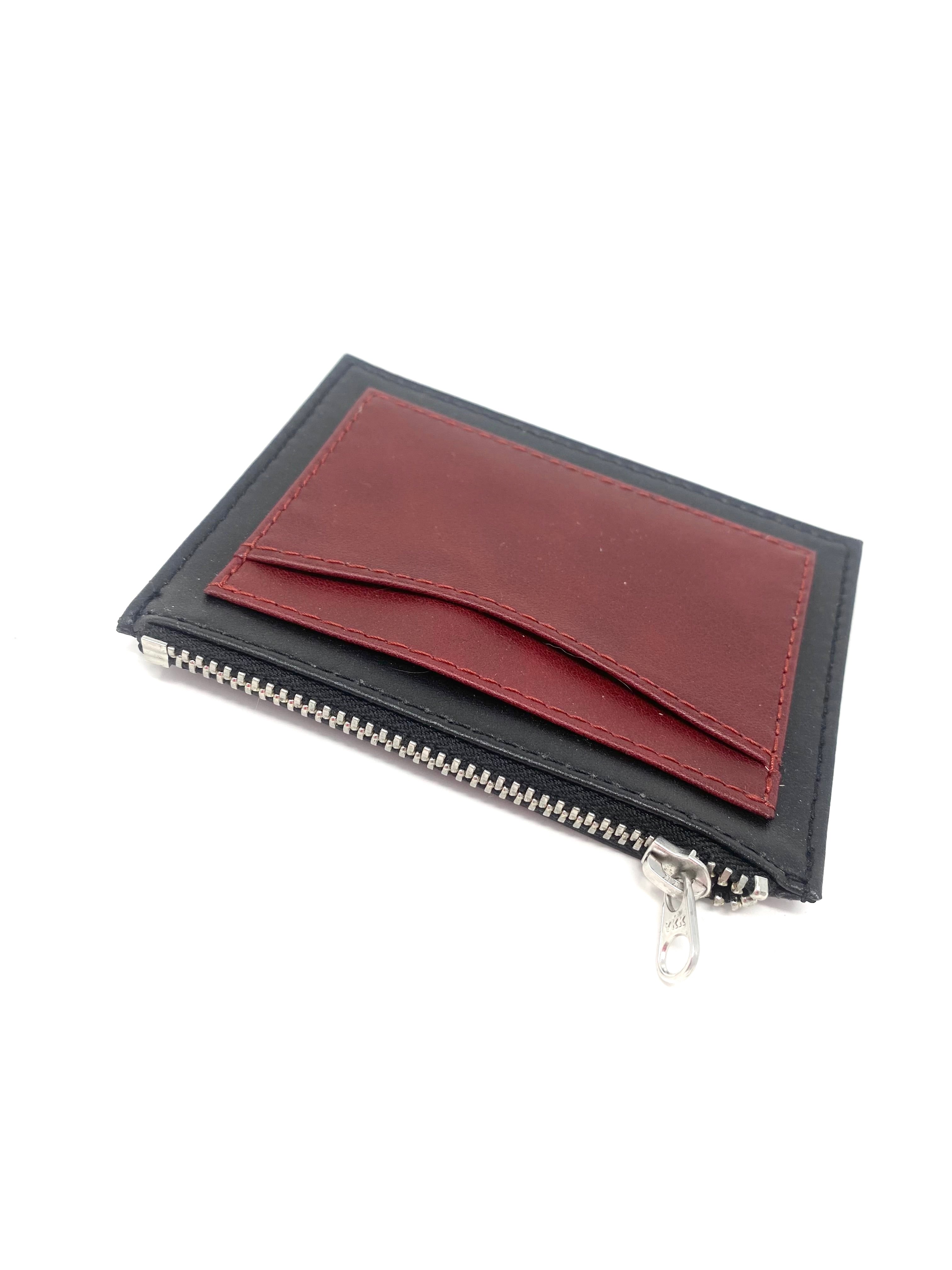 Premium Novacas Brit Wallet in Black & Bordeaux - Slim RFID Blocking Leather Wallet for Men & Women - Perfect for Travel, Business & Everyday Use