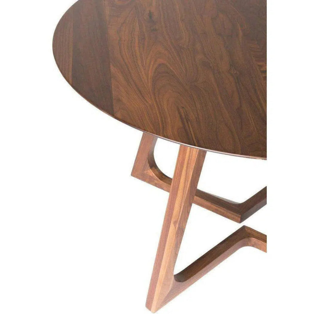 47 Inch Round Brown Mid Century Modern Dining Table - Perfect for Small Spaces, Kitchens, and Cozy Dining Rooms