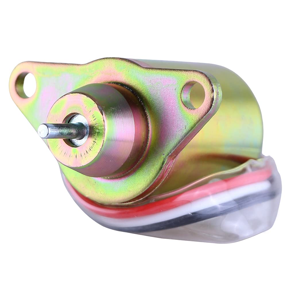 RAREELECTRICAL Synchro-Start Switch Solenoid Compatible with Kubota 17594-6001-4 Fuel Shutdown - Replacement Part for Tractor & Heavy Equipment Engines - Ideal for Agricultural & Construction Machinery Maintenance