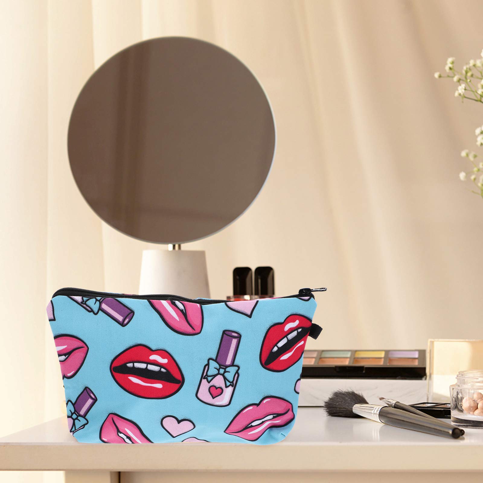 3D Printed Polyester Makeup Bag - Waterproof Cosmetic Organizer for Travel, Storage & Daily Use | Portable Lipstick & Beauty Essentials Case | Perfect for Gym, Vacation & On-the-Go Touch Ups