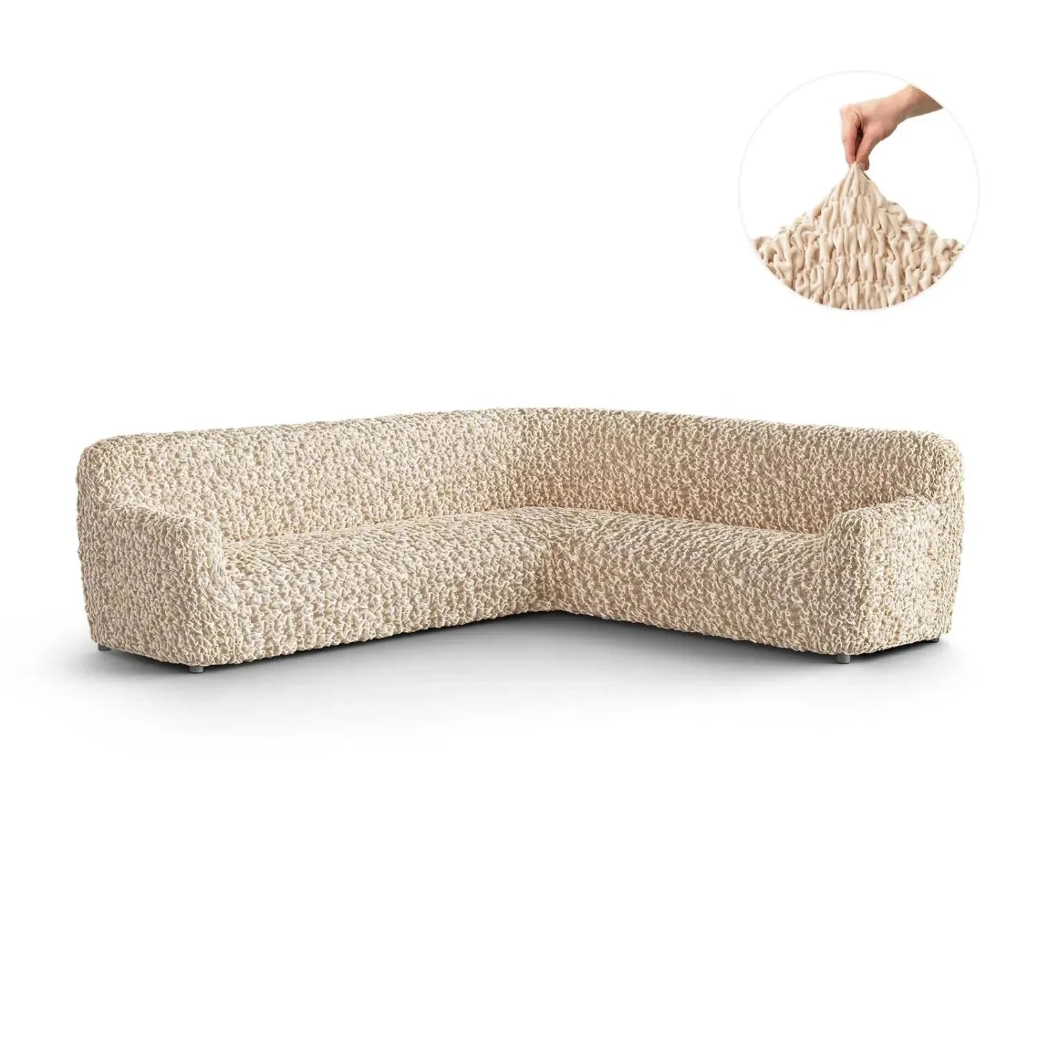 Fuco Velvet Corner Sofa Slipcover - Stretchable Furniture Protector for Living Room, Bedroom & Office - Soft & Durable Sofa Cover for Pets & Kids