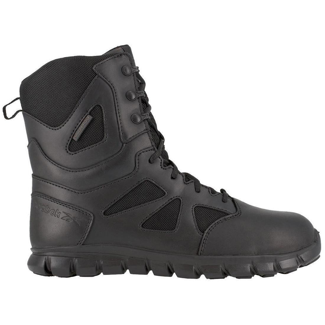 8 Inch Composite Toe Tactical Work Boots for Men - Sublite Cushion Safety Shoes, Black - Perfect for Construction, Warehouse & Outdoor Work