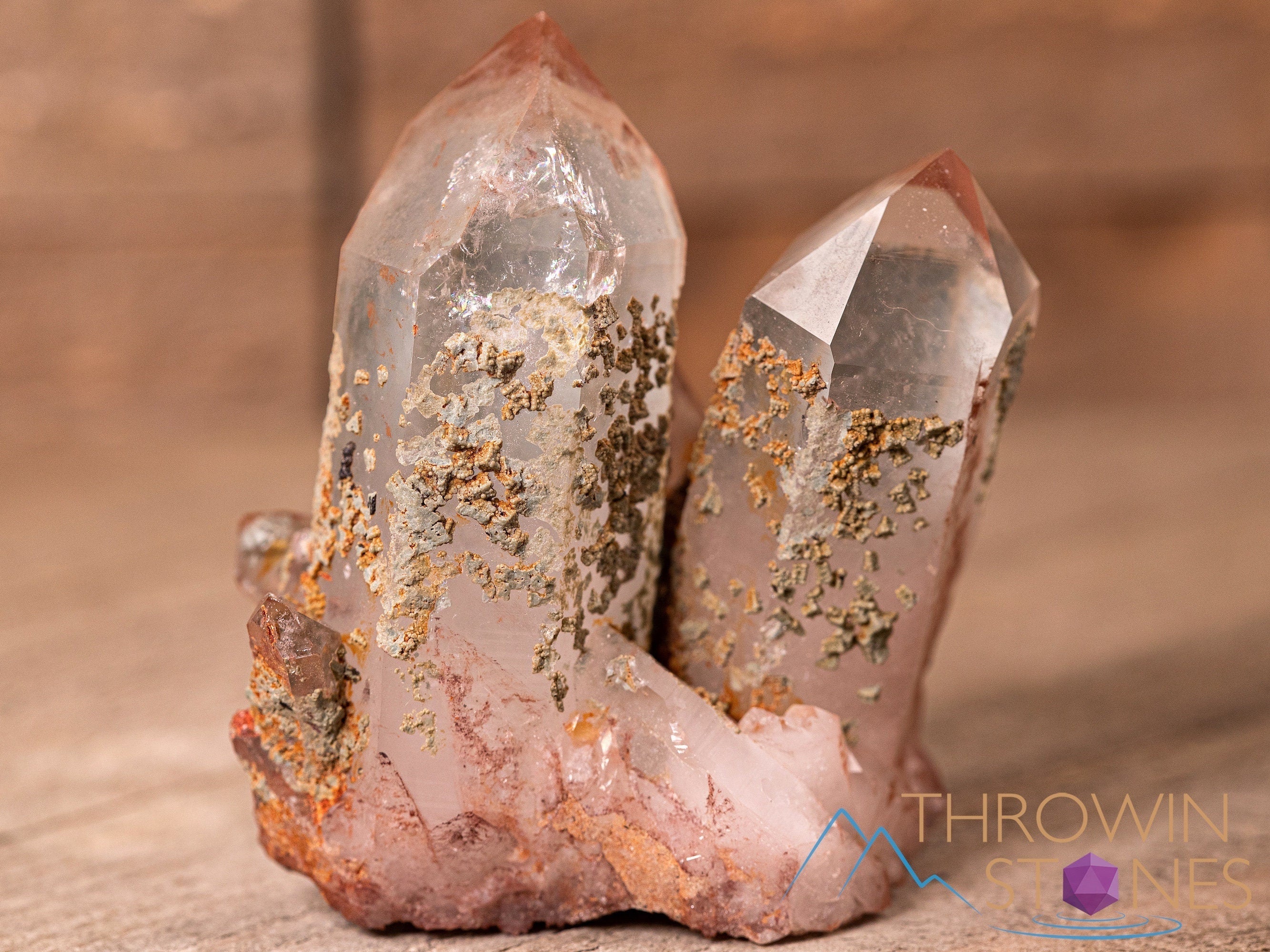 Natural QUARTZ Raw Crystal Cluster with HEMATITE & CHLORITE - Healing Stones for Home Decor, Housewarming Gift, Meditation & Energy Work (40883)
