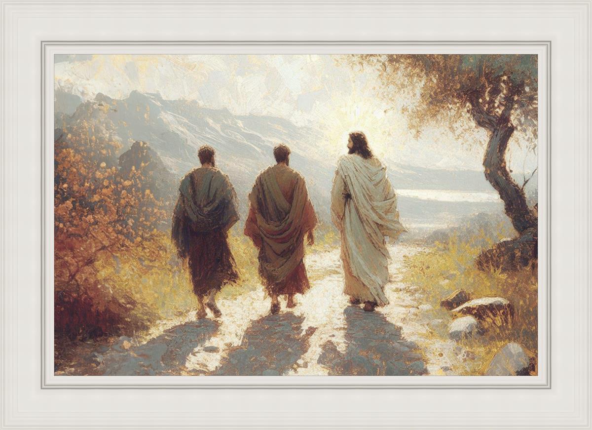Jesus Went With Them - Inspirational Christian Wall Art for Home & Church Decor - Perfect for Living Room, Bedroom, and Sunday School