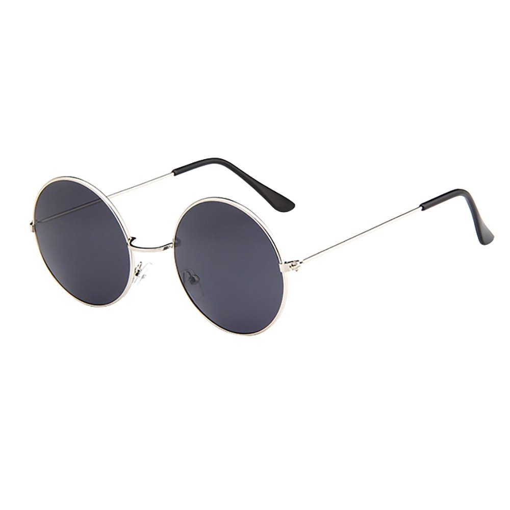 USYY Unisex Round Sunglasses - Vintage Retro Mirrored Lens Metal Frame UV400 Protection - Perfect for Driving, Beach, Outdoor Activities & Fashion Accessories