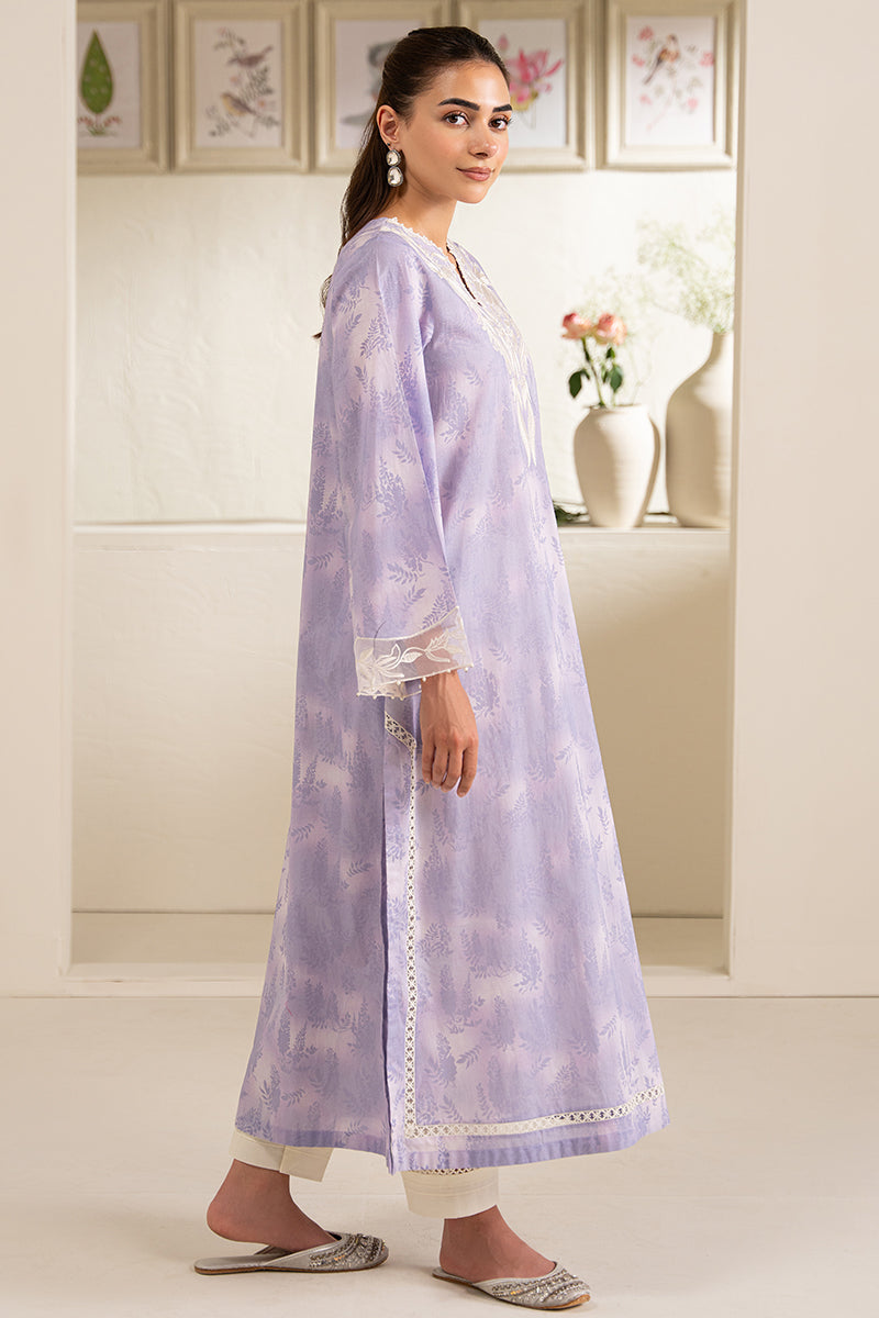 Lavender Mirage Printed Shirt for Women - Stylish Floral Blouse for Casual Wear, Office & Summer Outfits