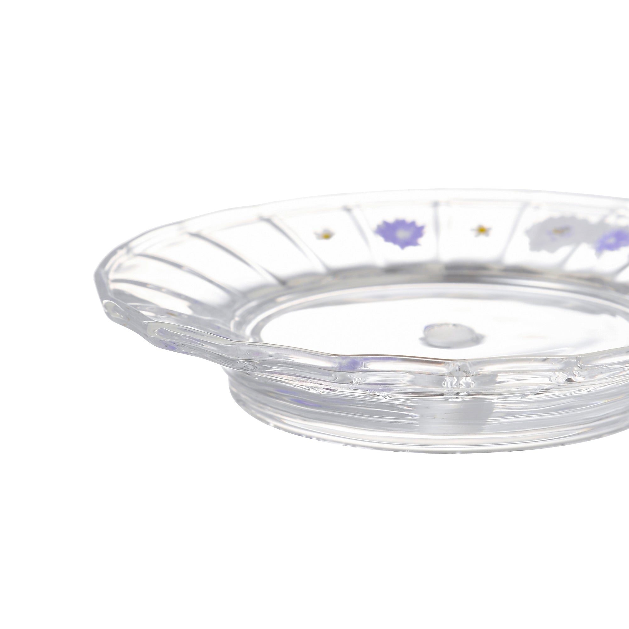 Elegant Purple Flower Frill Glass Stand - Perfect for Home Decor, Wedding Centerpieces & Gift Displays