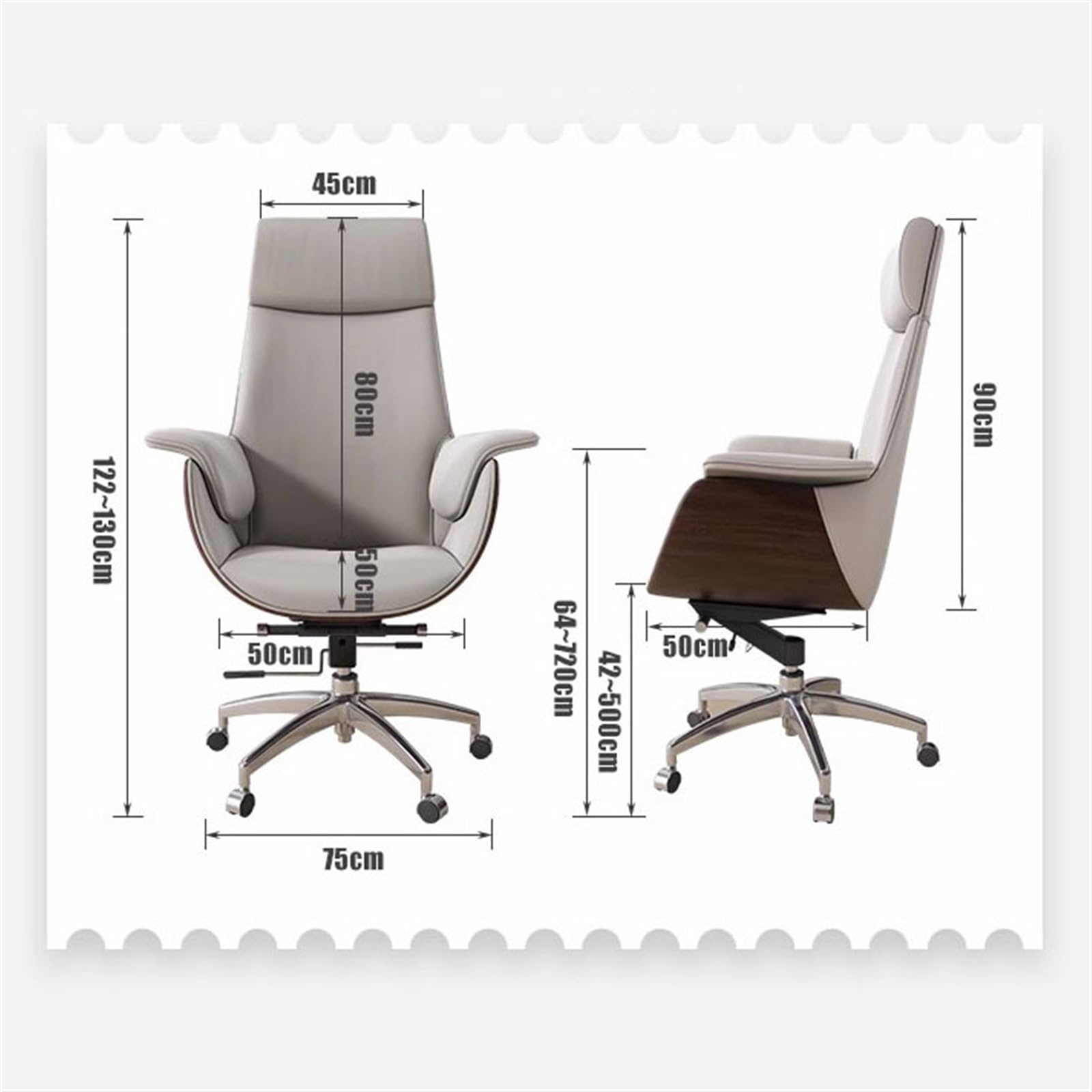 Ergonomic Office Chair with High Back - Adjustable Swivel Desk Chair for Home, Study & Conference - Lift Function & Lumbar Support - Stylish Gray Executive Chair for Comfortable Work & Study Sessions