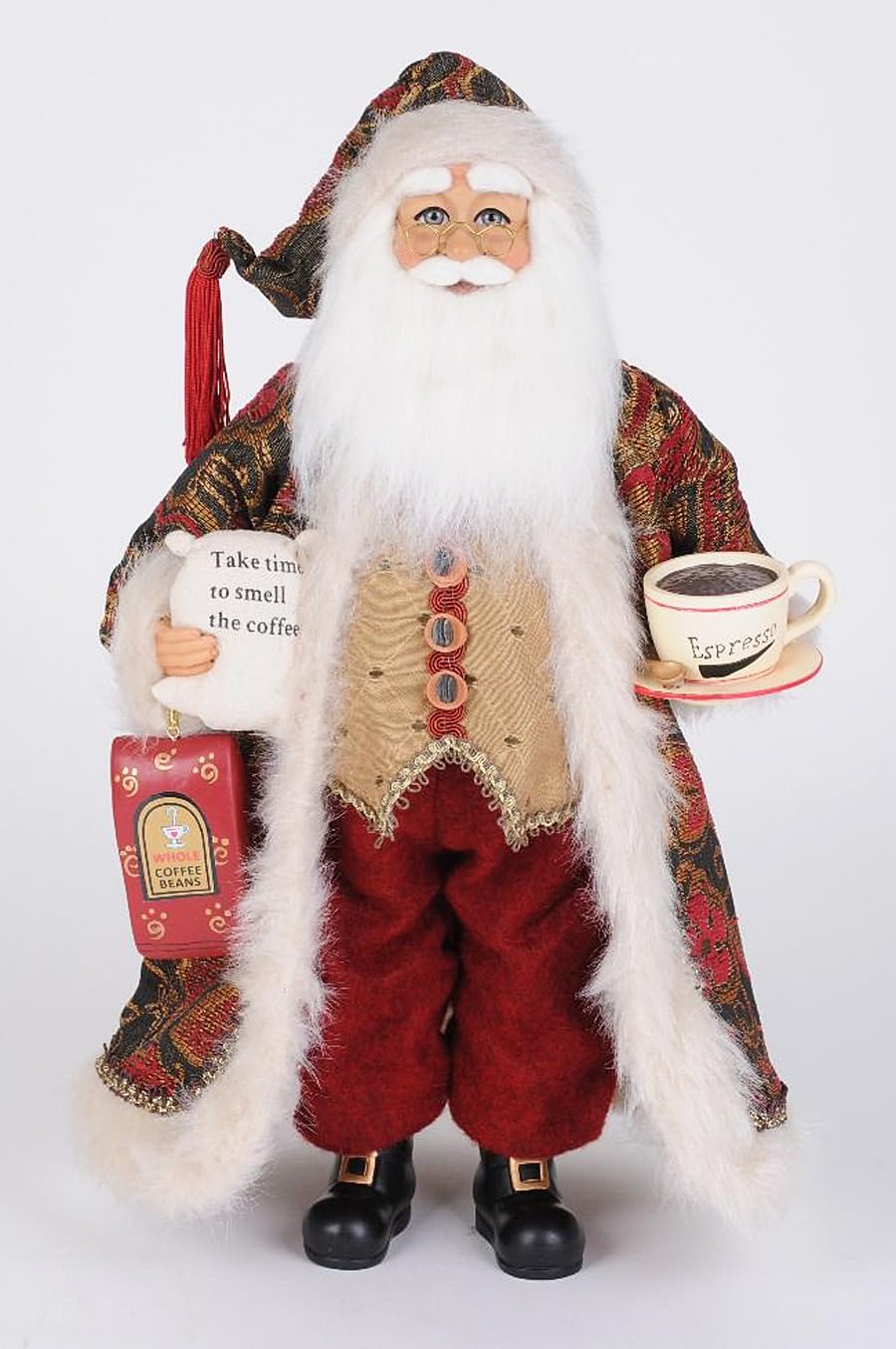 Christmas Decorations - Coffee Break Santa Collectible Figurine | Holiday Home Décor, Gift for Collectors & Santa Lovers | Perfect for Mantel, Shelf or Office Desk Display
