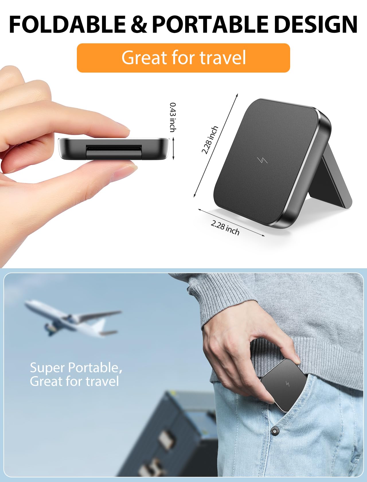 MOKPR 3-in-1 Magnetic Wireless Charging Stand - Adjustable Fast Charger for iPhone 16/15/14/13/12 Series, AirPods 3/2/Pro & Apple Watch | MagSafe Compatible Charging Station | Perfect for Nightstand, Office Desk & Travel