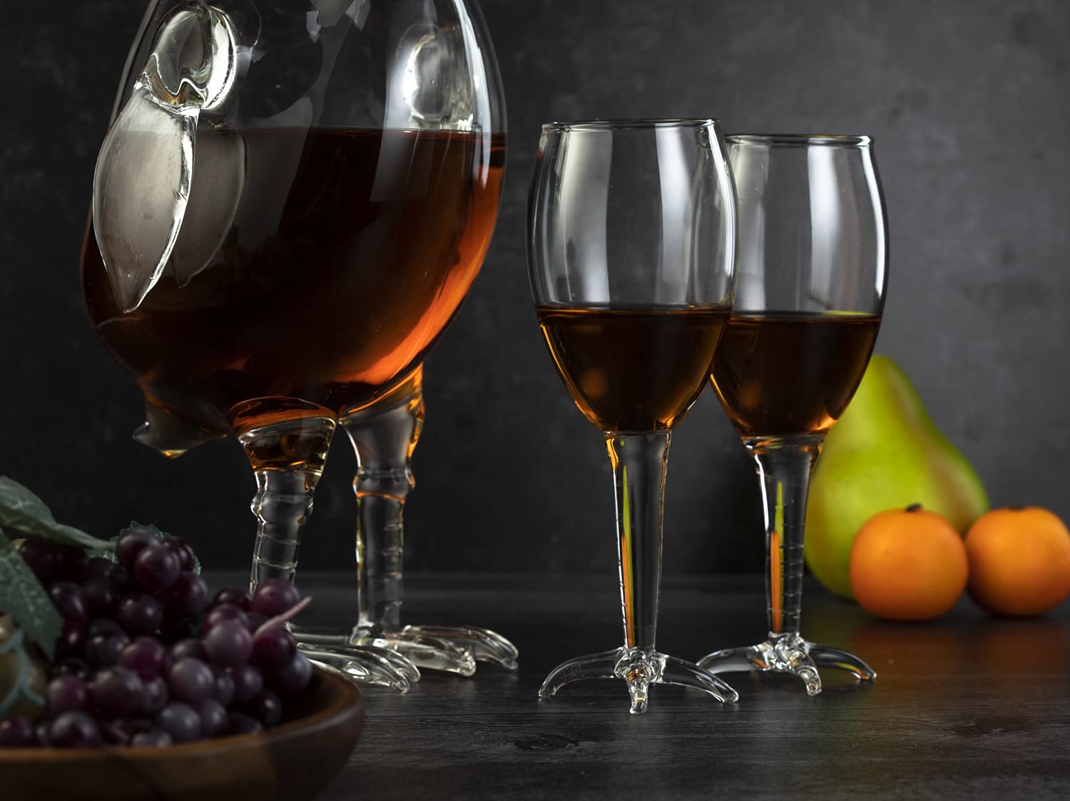 Premium Rooster-Shaped Glass Decanter Set - 500ml Whiskey & Wine Decanter with 2 Matching Glasses - Perfect for Scotch, Bourbon, Vodka & Spirits - Ideal Gift for Whiskey Enthusiasts & Home Bar Decor - Great for Parties, Gifting & Whiskey Tasting Events