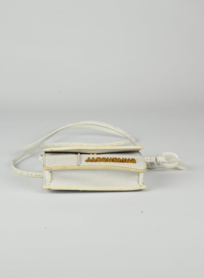 Jacquemus Mini Le Bello White Leather Crossbody Bag - Perfect for Parties, Dates & Everyday Use