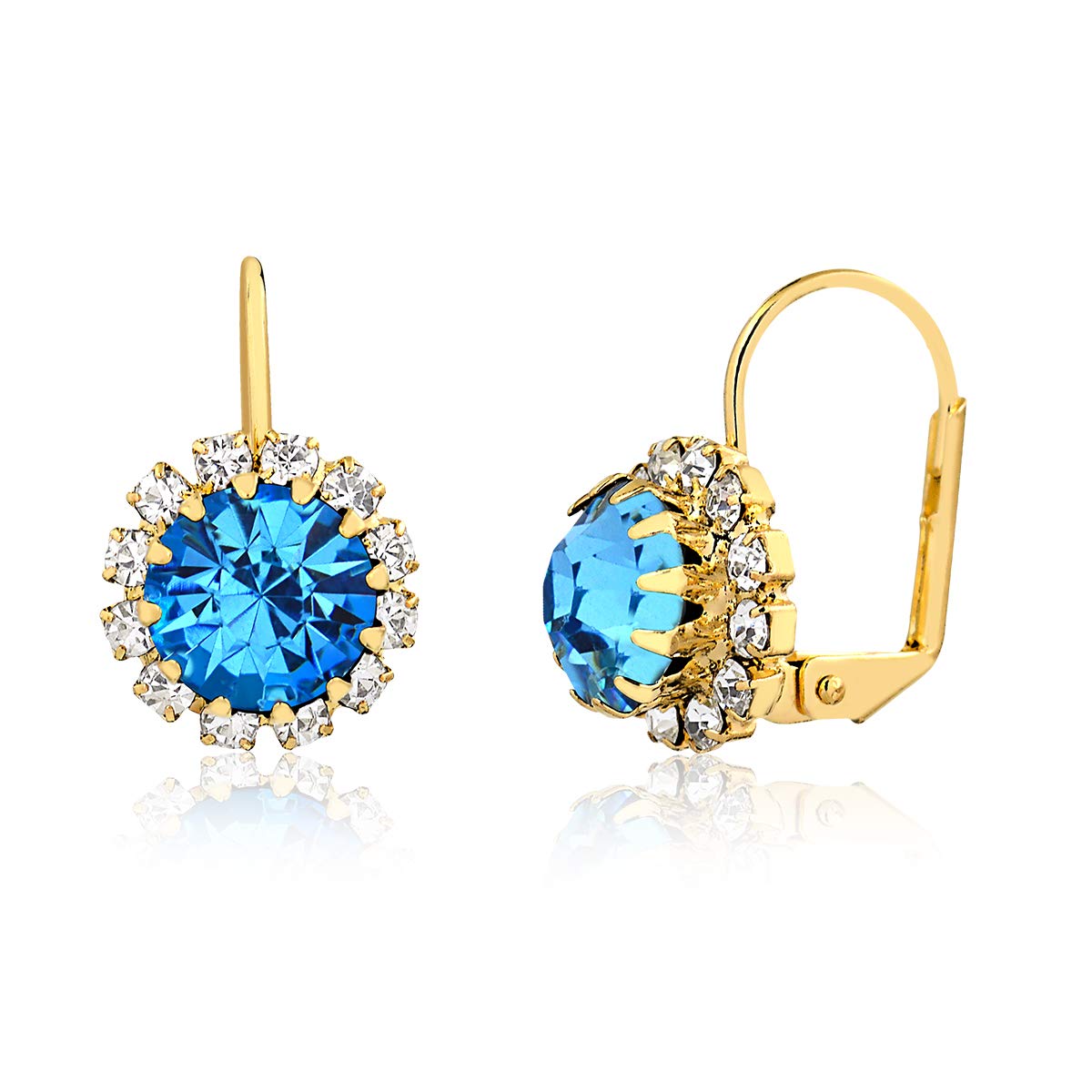18K Gold Plated Crystal Flower Earrings for Women - Cubic Zirconia Dangle Earrings | Elegant Party, Wedding & Evening Wear Jewelry