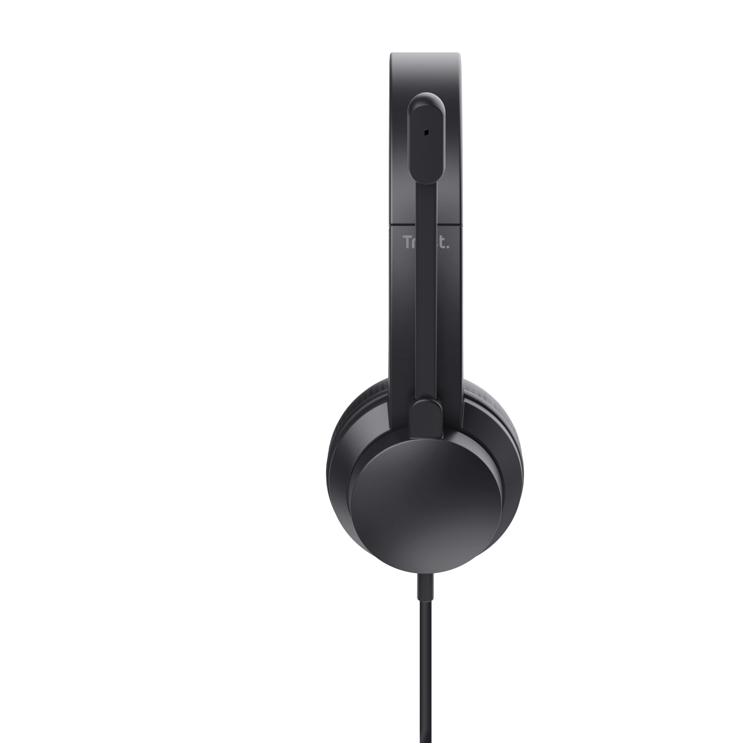 Trust Ayda Lightweight On-Ear Wired Headphones with Microphone - 3.5mm PC Headset, Adjustable Headband & 1.8m Cable for Computer, Laptop, Desktop, Mac | Perfect for Home Office, Zoom Meetings, Teams Calls & Online Classes (Black)