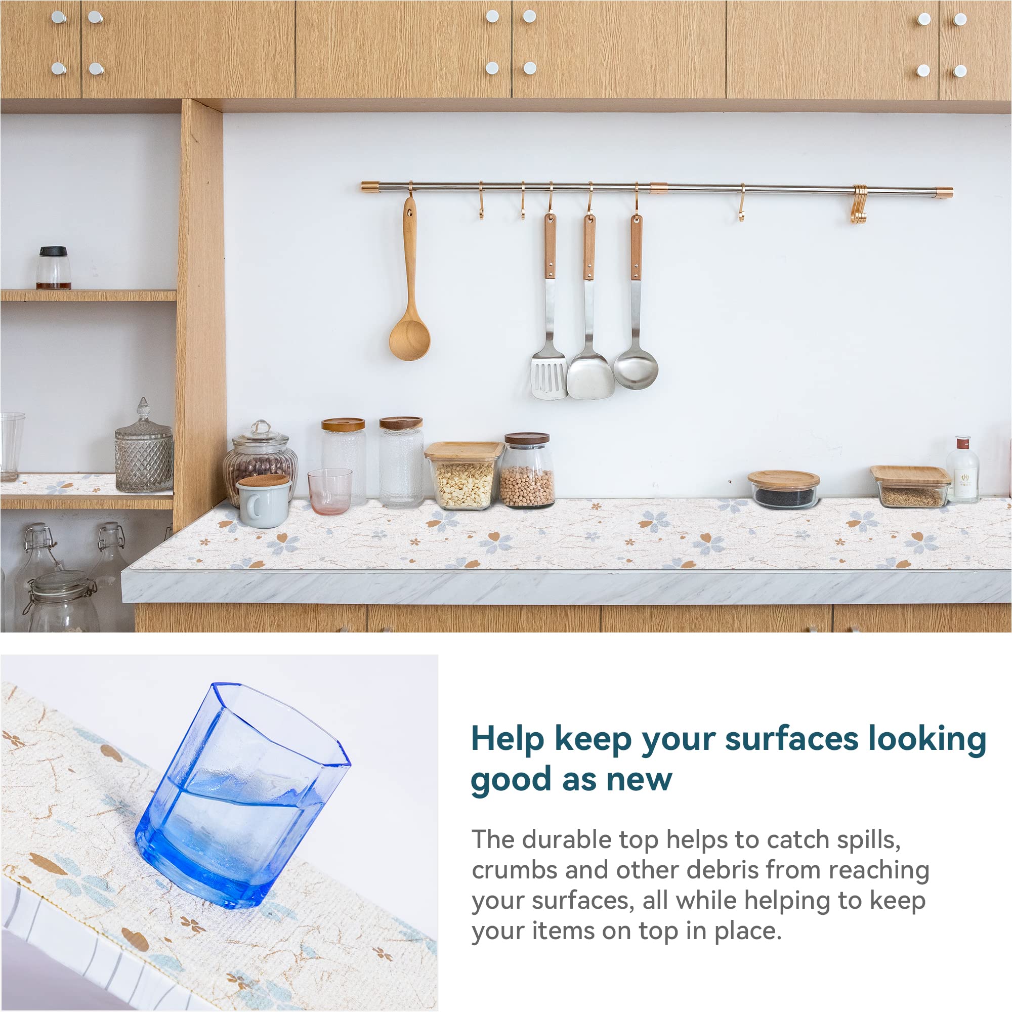 Shelf Liner for Kitchen Cabinets 12in x10ft Non-Adhesive, Waterproof & Durable Anti-Slip Drawer Liner for Kitchen Cabinets, C-Ivory – Perfect for Pantry, Bathroom, and Office Organization