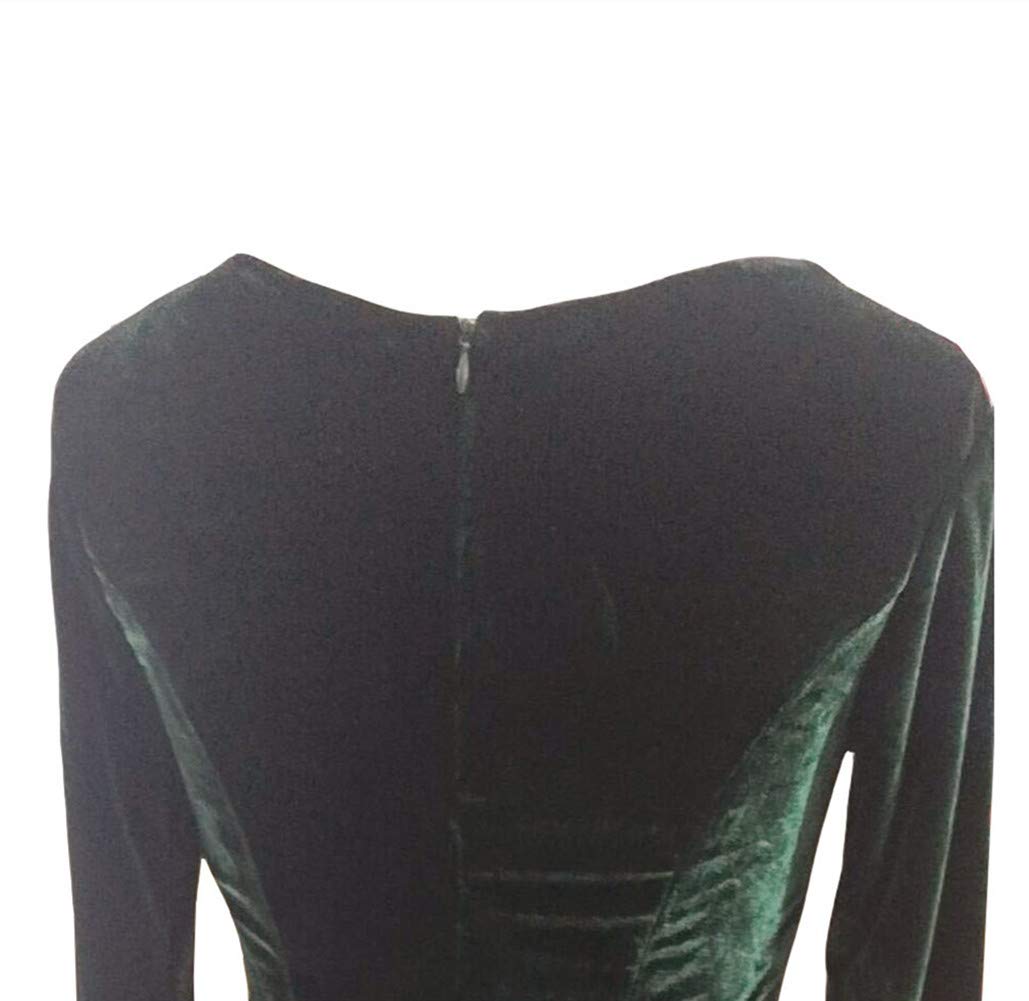 Emanni Women's Velvet Mermaid Evening Dress Long Sleeve Formal Prom Gown - Elegant Black Party Dress for Weddings, Galas & Special Occasions