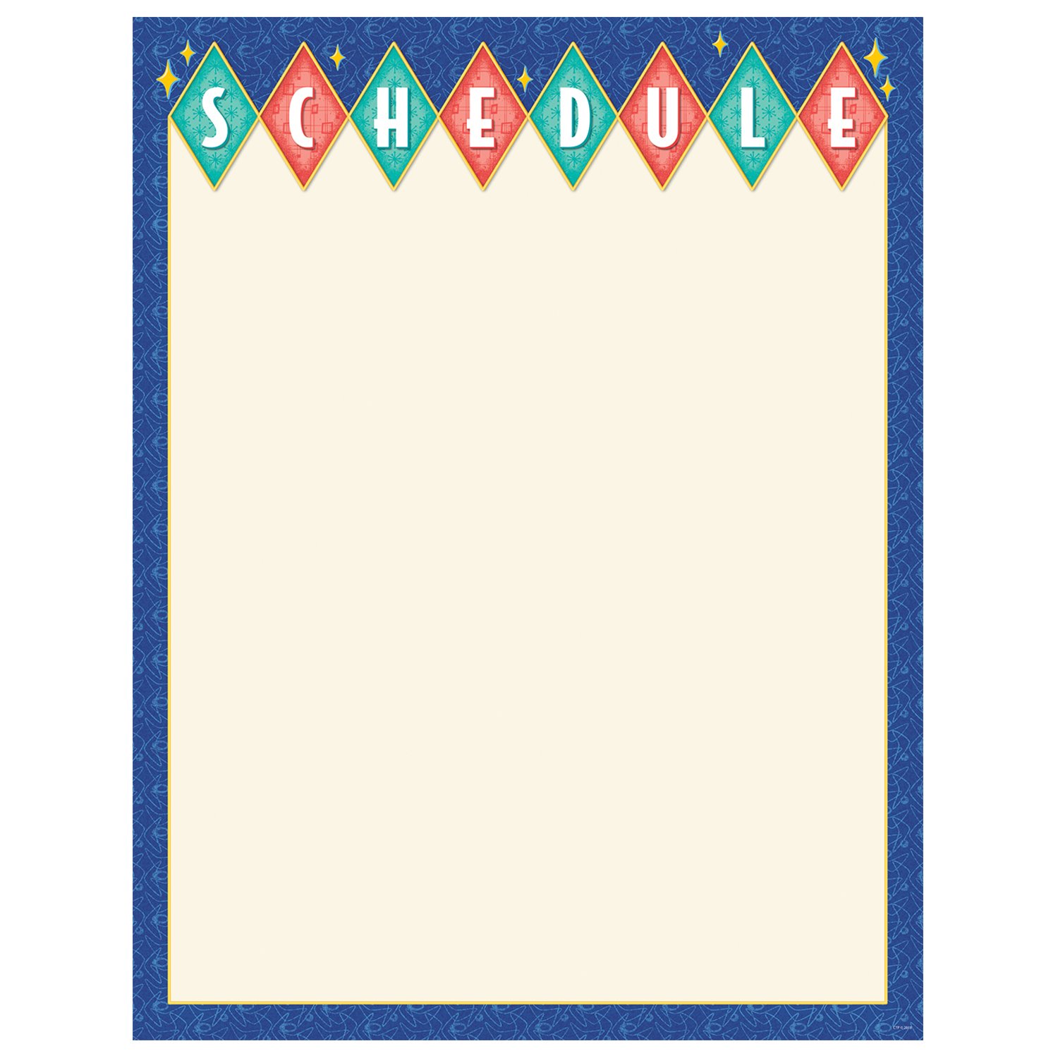 Creative Teaching Press Mid Century Modern Classroom Schedule Chart (8426) - Perfect for Elementary School Teachers & Homeschooling Organization