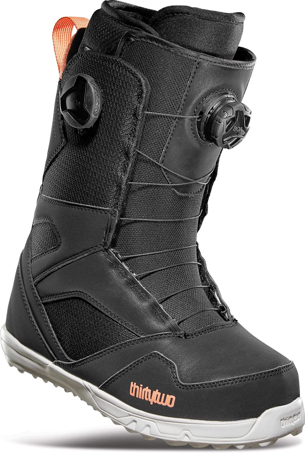 Thirty Two STW Double BOA Women's Snowboard Boots - Black/Pink - Size 6 | Comfortable & Supportive for All-Mountain Riding & Freestyle Snowboarding