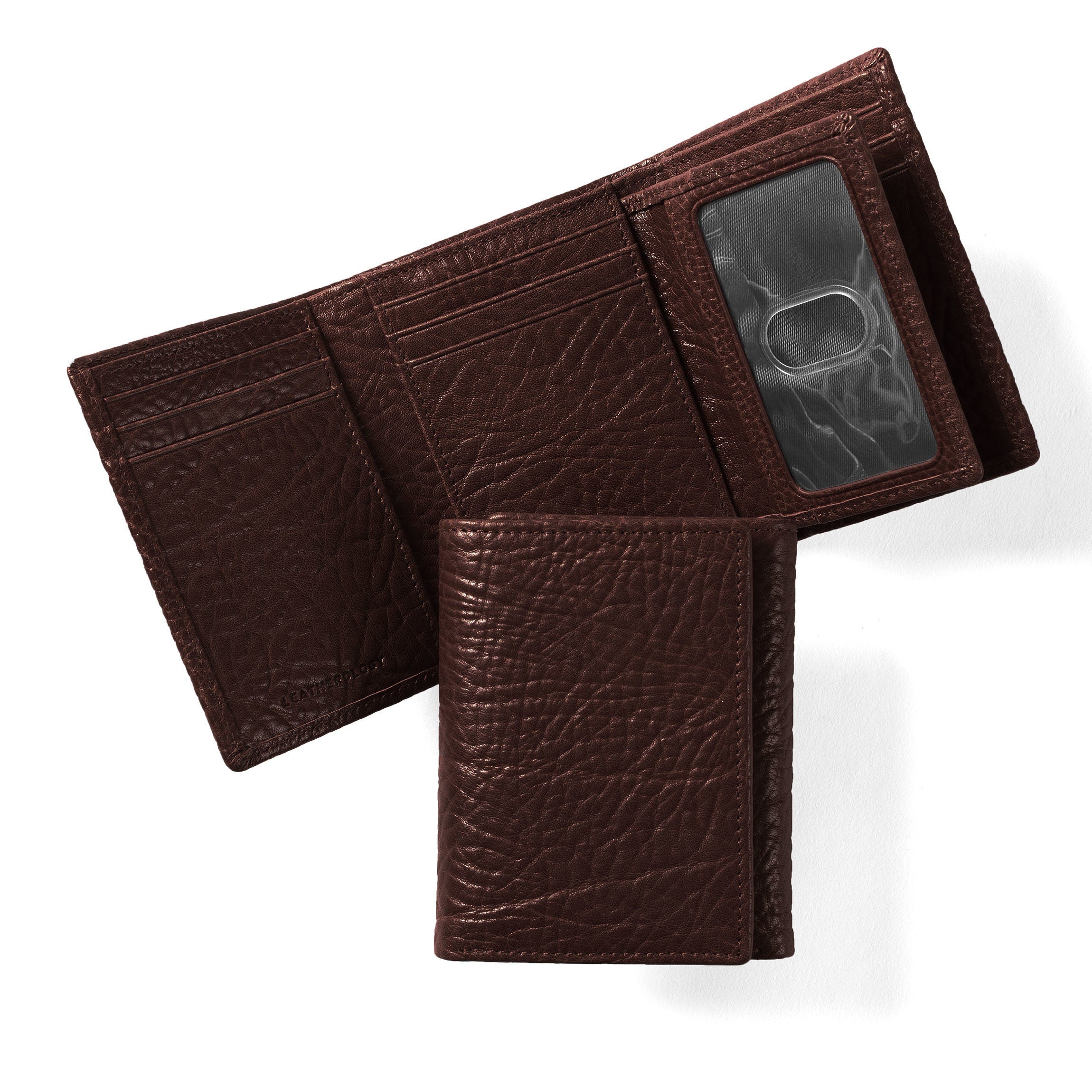 Premium Trifold Leather Wallet with RFID Blocking Card Slots - Espresso Brown for Men | Perfect for Business, Travel & Everyday Use