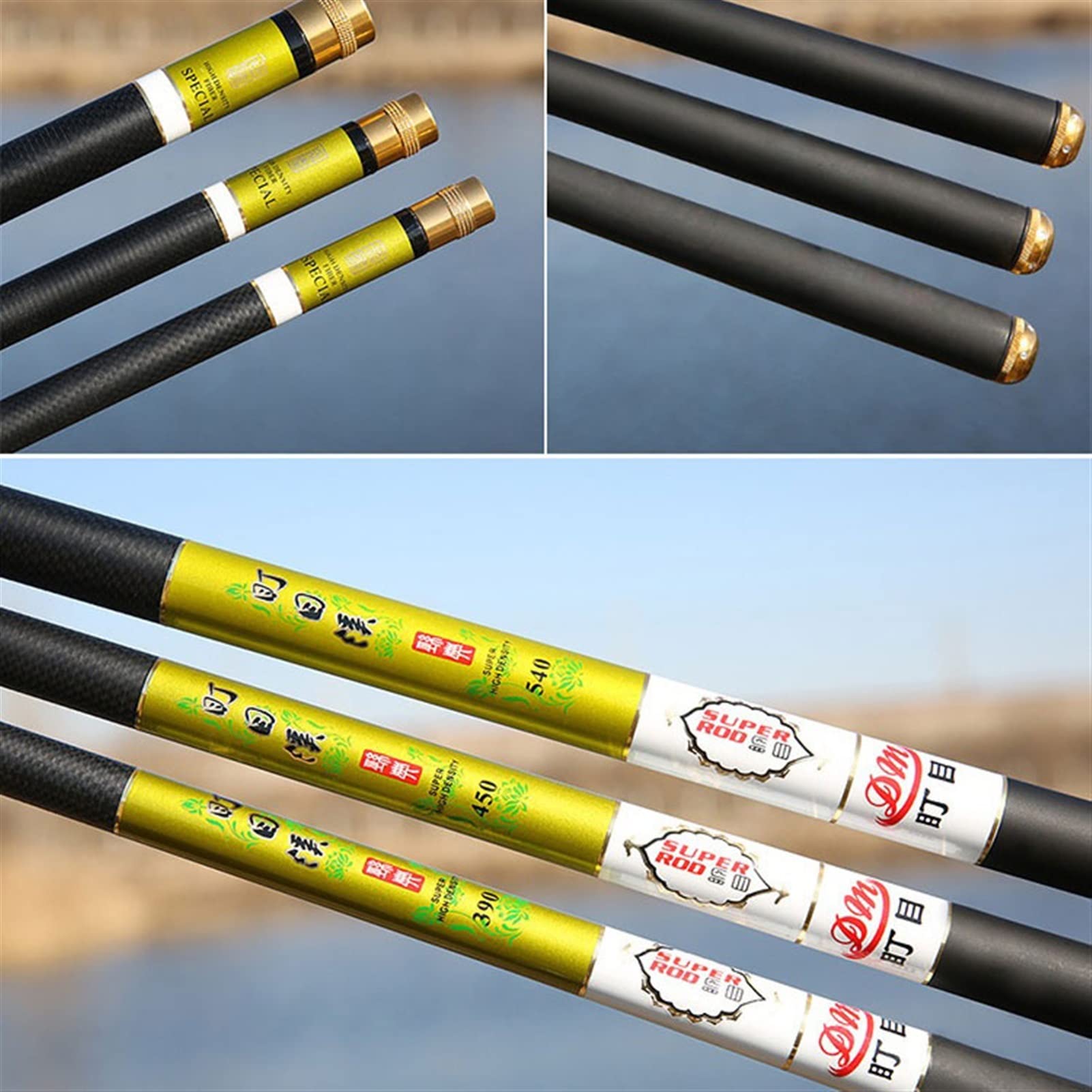 Super Light Hard Carbon Fiber Telescopic Fishing Rod 3.6-7.2M - Freshwater, Stream & Carp Fishing Pole - Portable Pen Rod for Travel & Outdoor Adventures