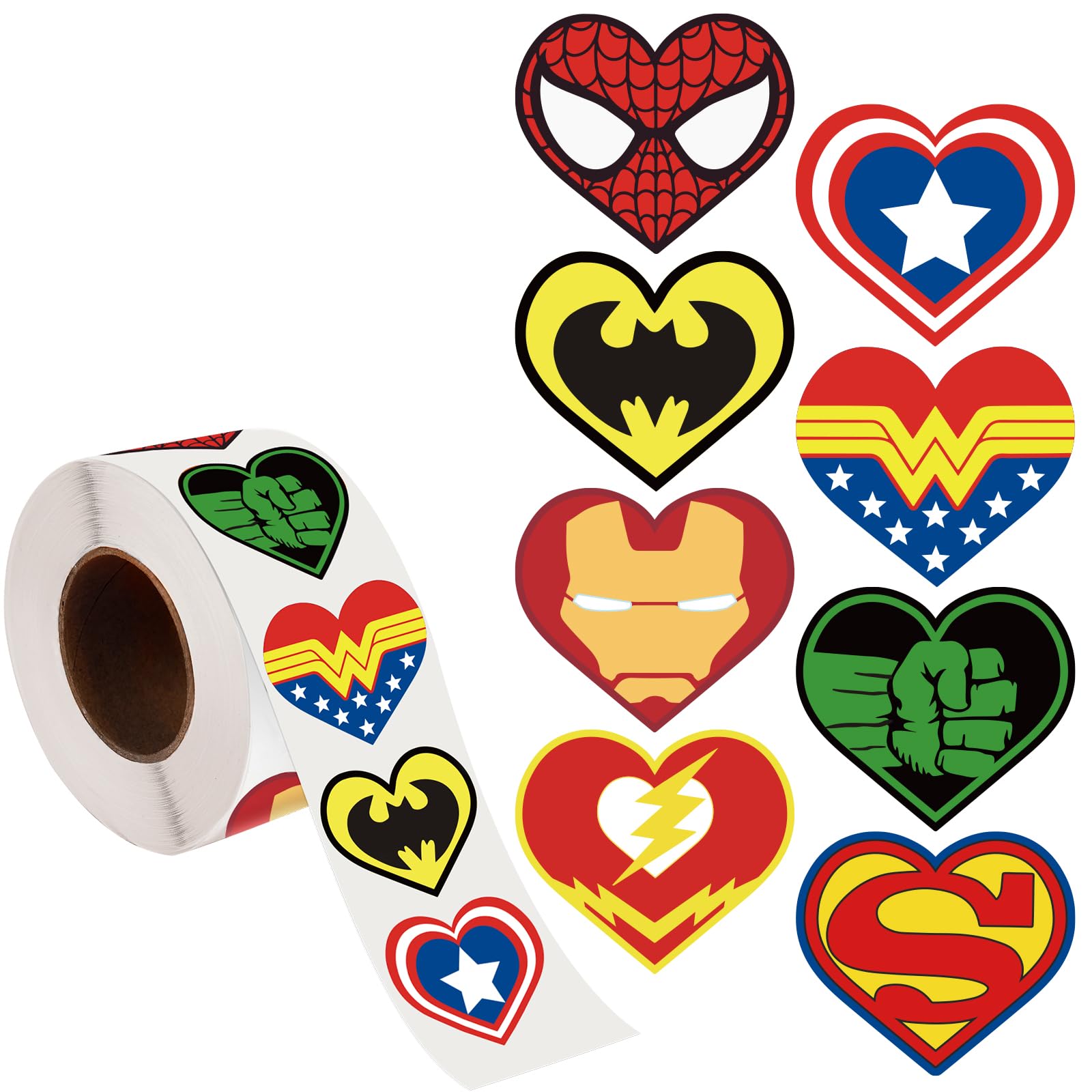 800Pcs Superpower Hero Valentines Stickers for Kids - Heart Love Stickers for Teachers, Classrooms, Water Bottles, Phones, Skateboards & Laptops | Fun Valentine's Day Gifts for Children | Perfect for School Exchanges, DIY Crafts & Personalizing Belongings