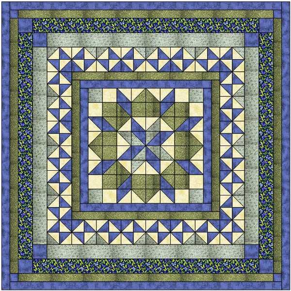 Twinkling Bluebells Quilt Kit - Precut Fabric Ready to Sew for DIY Quilting Projects | Perfect for Home Decor, Baby Blankets & Gift Making