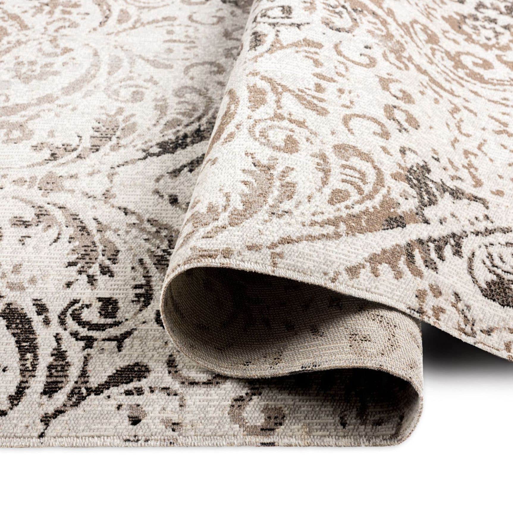 Nicole Miller New York Patio Sofia Juniper Indoor Outdoor Rug - Ivory Mustard 7'9