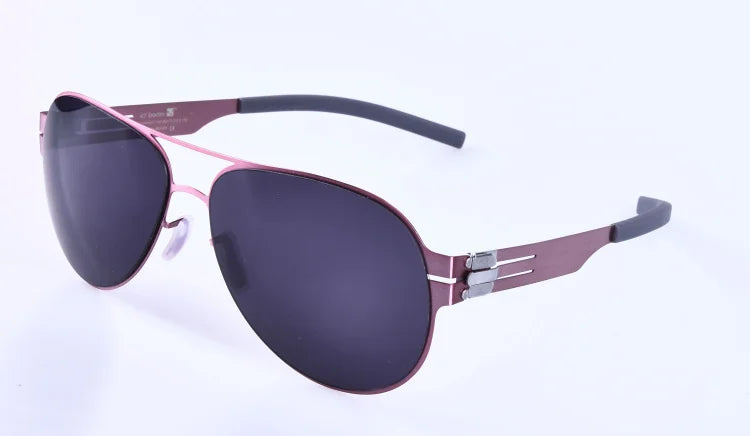 **Aimee Men's Polarized Sunglasses - Full Rim Oval Double Bridge Stainless Steel Frame - UV Protection for Driving, Fishing & Outdoor Activities (Model 6114)**