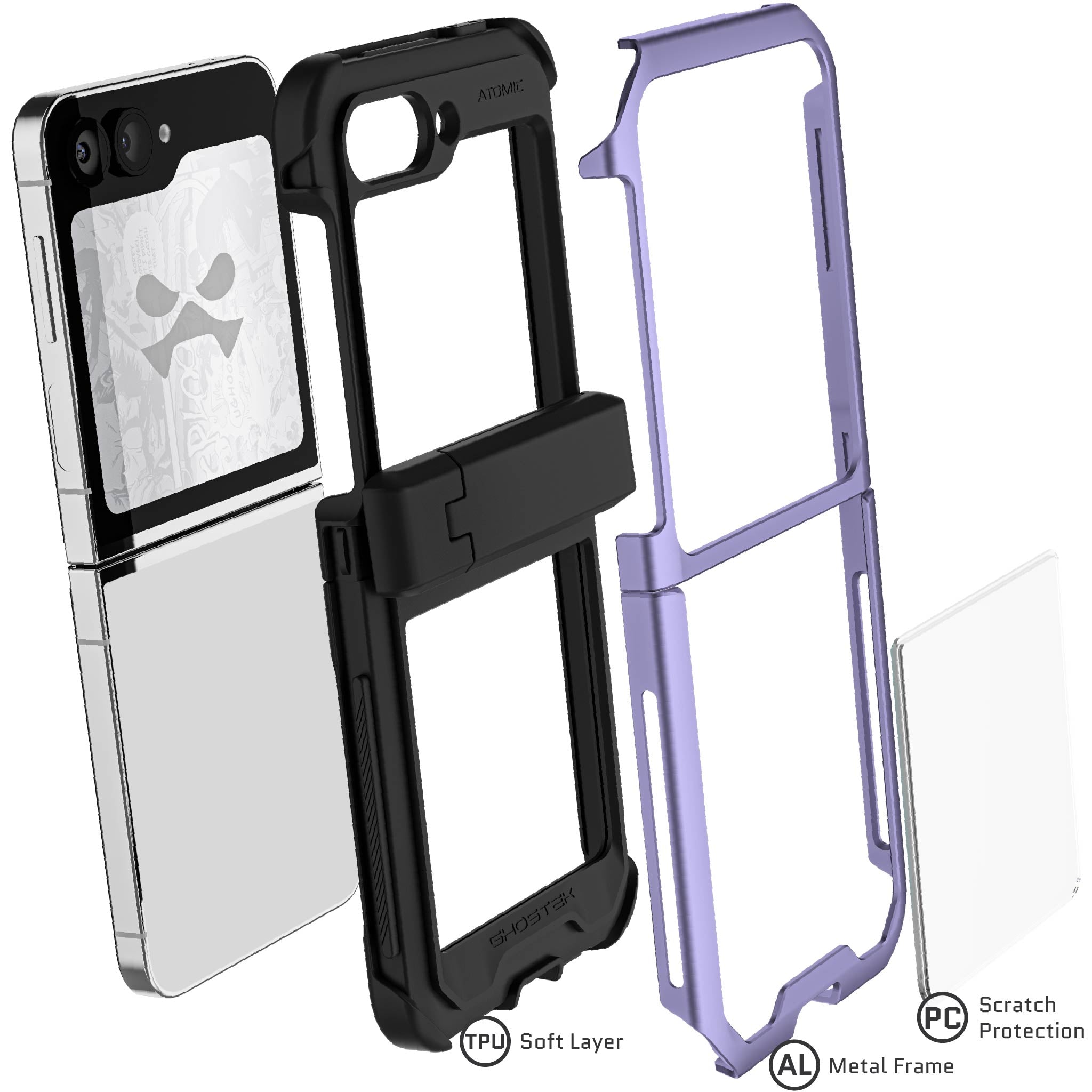 Samsung Galaxy Flip 6 Clear Aluminum Protective Case - Ultra Slim & Durable Cover for Galaxy Z Flip 6 - Perfect for Everyday Use, Travel & Outdoor Activities
