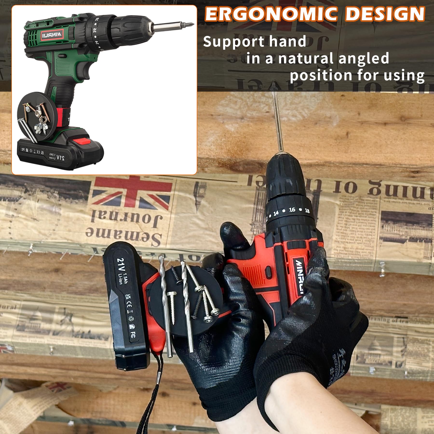 MUTUACTOR Heavy Duty Magnetic Drill Holder - Quick Release Magnetic Tool Holster for Cordless Drills, Impact Wrench, Screws, Bits & Nails (1 Set) | Perfect for Workshop, Garage & Construction Site Organization