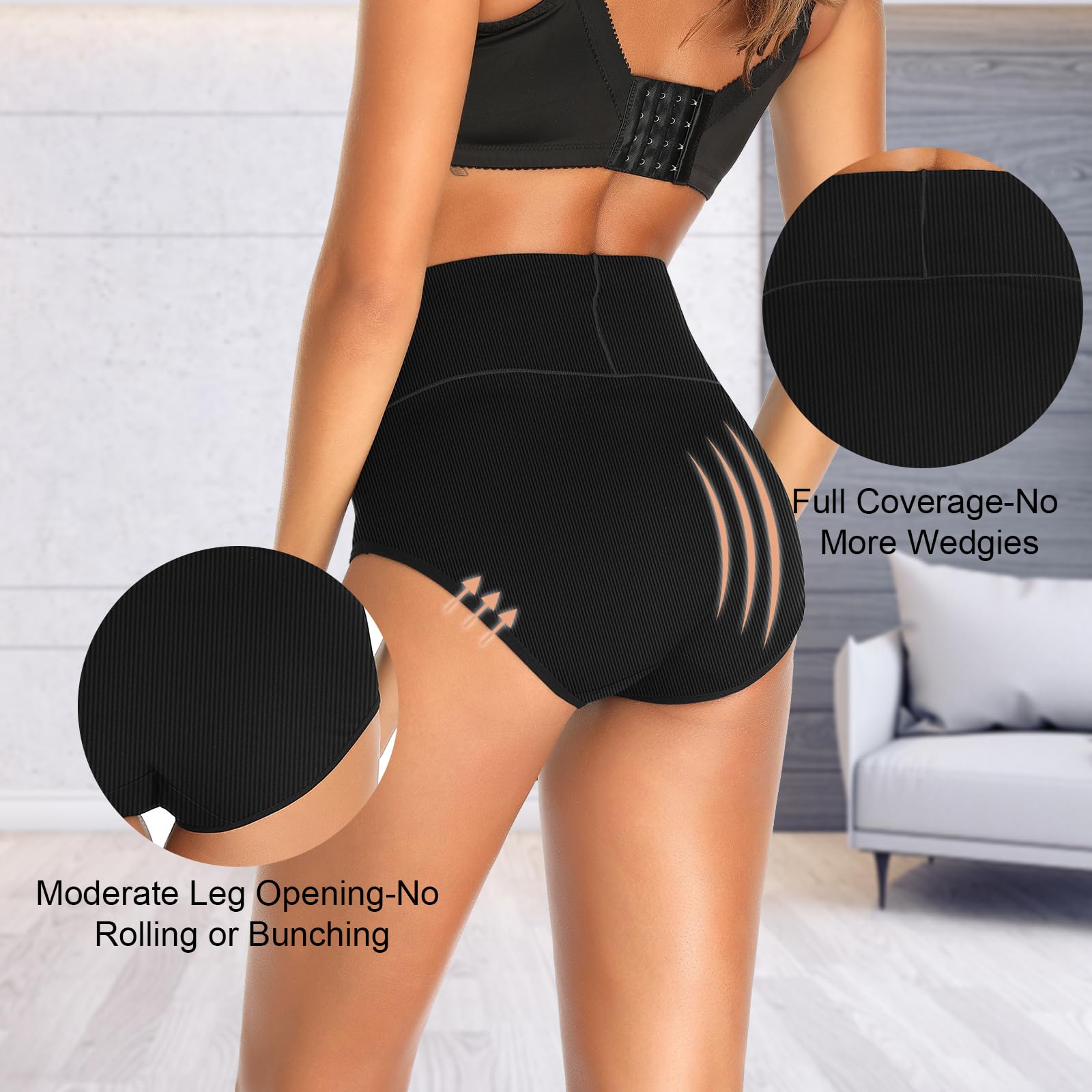 High Waisted Women's Underwear - Cotton Tummy Control Postpartum Panties - Full Coverage Comfortable Briefs for Everyday Wear, Maternity & Postpartum Recovery