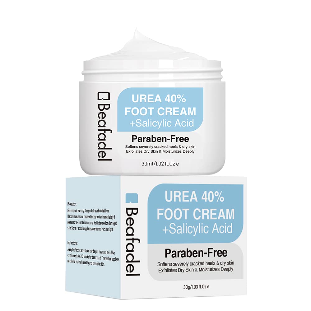 40% Urea Foot Cream with Salicylic Acid - Callus Remover & Moisturizer for Dry Cracked Hands, Heels, Elbows & Knees | Deep Exfoliation, Intensive Hydration & Skin Repair | Perfect for Pedicures, Dry Skin Treatment & Foot Care Routine