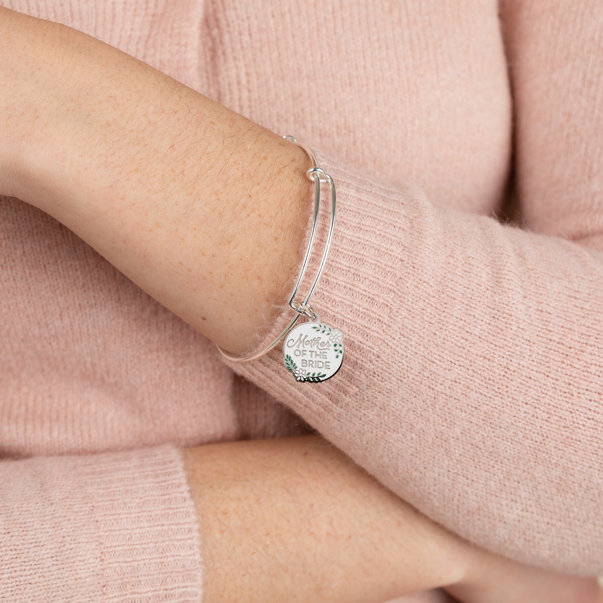 Elegant Mother of the Bride Charm Bracelet - Sterling Silver Wedding Jewelry Gift for Mothers - Perfect for Weddings, Anniversaries & Special Occasions
