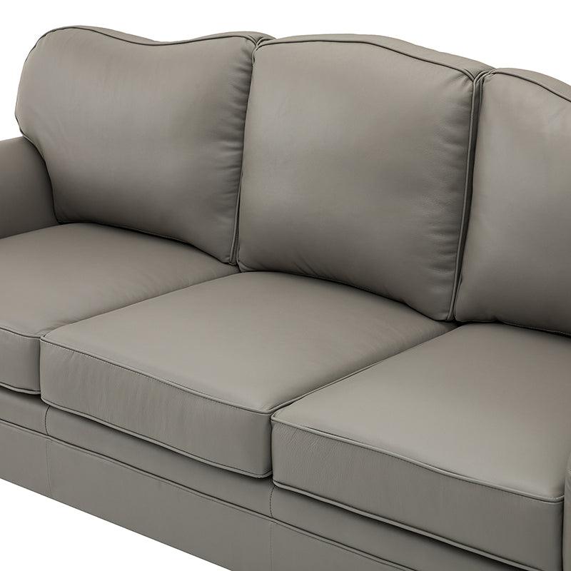 Flavio 81 Genuine Leather Sofa - Premium Full Grain Leather Couch for Living Room, Lounge & Office - Comfortable Modern Sectional Sofa with Sturdy Wood Frame
