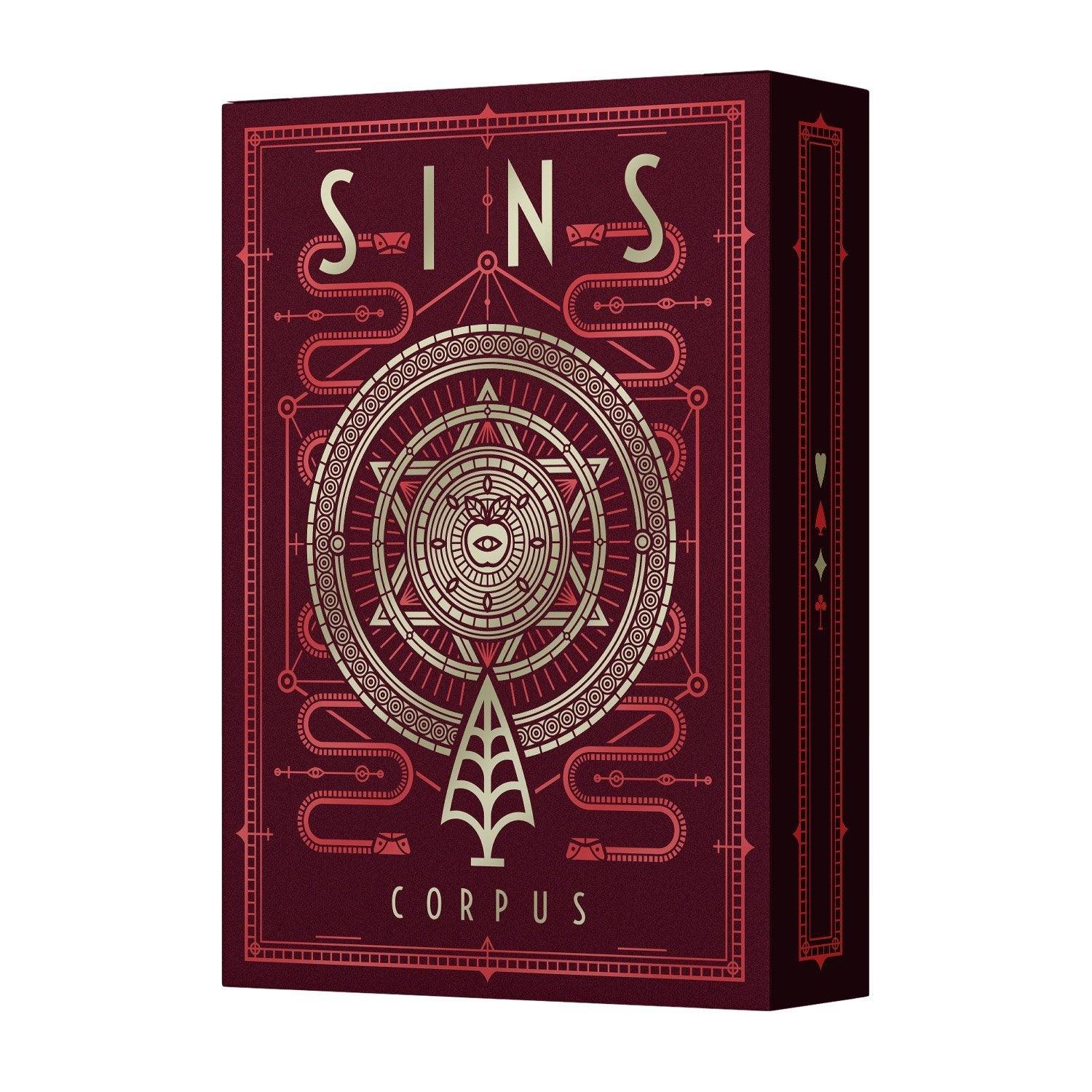Premium SINS Red Corpus Playing Cards - Elegant Deck for Poker, Blackjack, Magic Tricks & Game Nights - Perfect for Parties, Casino Nights & Collectors