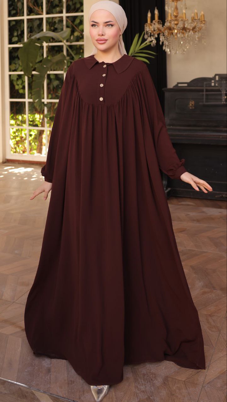 Stylish Button Down Collar Long Maxi Abaya Dress for Women - Perfect for Modest Fashion, Prayer, and Special Occasions