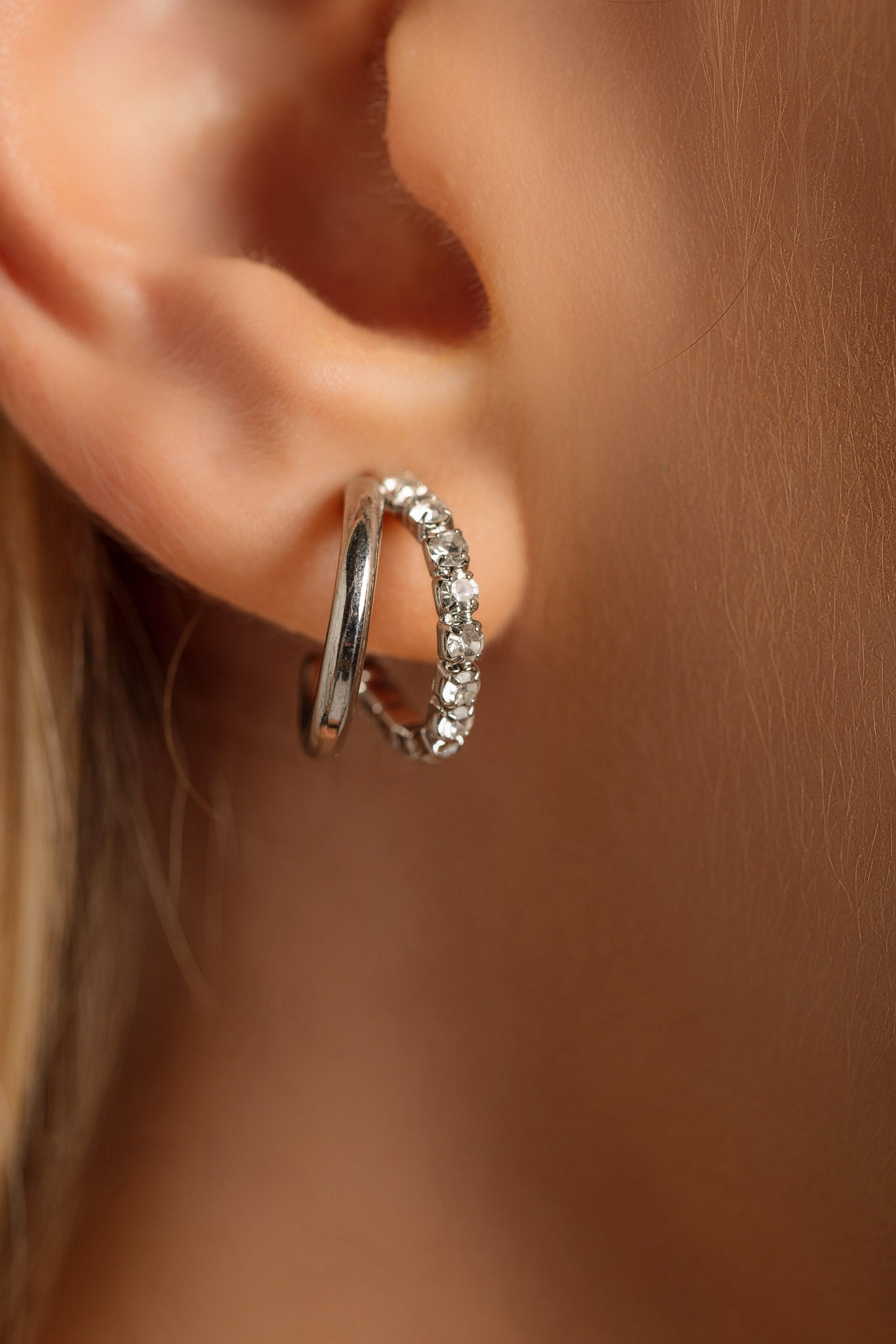 Small Double Huggie Hoop Earrings for Women - 14K Gold Plated Minimalist Dainty Huggie Earrings for Everyday Wear, Gift Giving & Special Occasions
